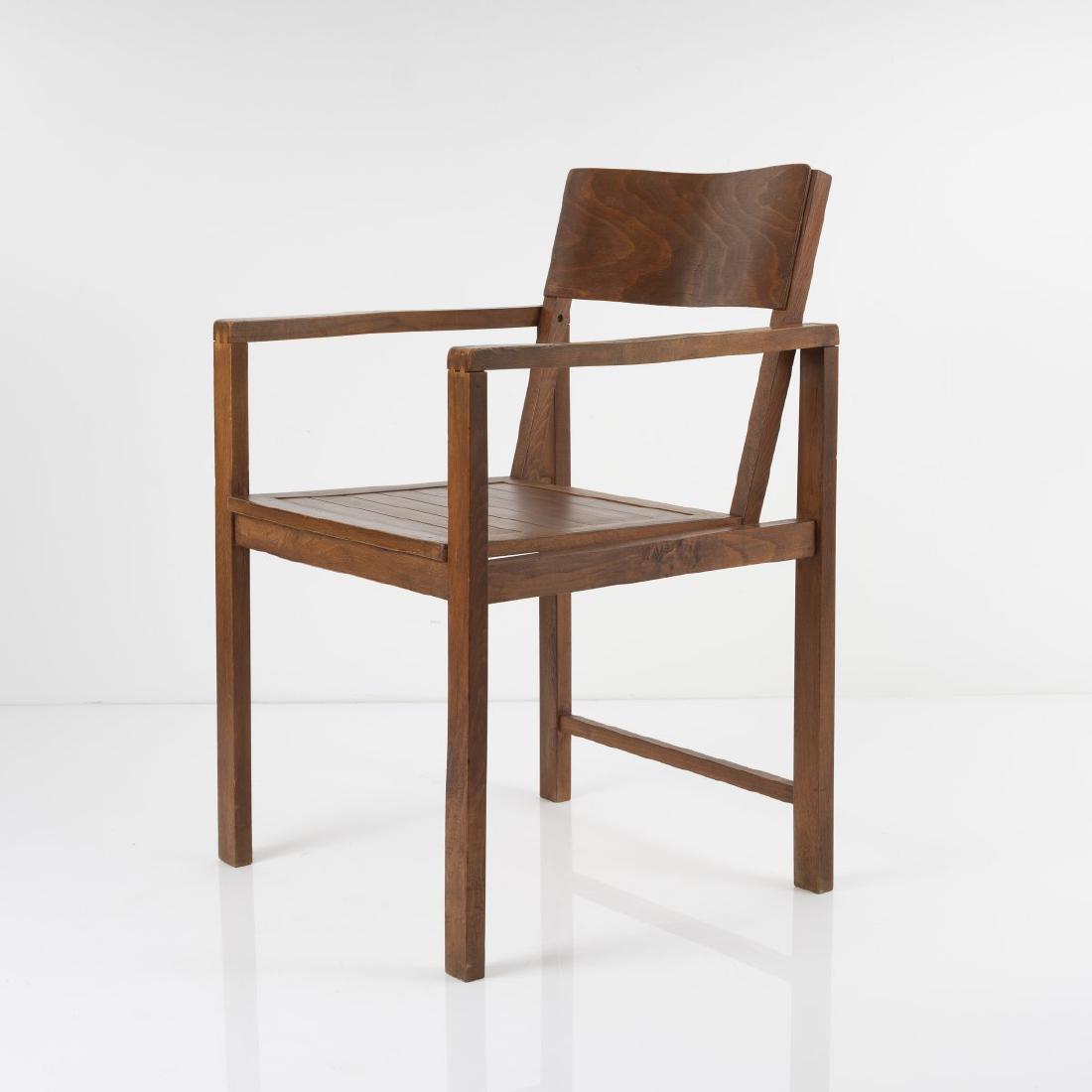 Erich Dieckmann, Armchair, c. 1928: Erich Dieckmann, Armchair, c. 1928, H. 80 x 53.5 x 54 cm. Made by Hausrat GmbH, Frankfurt/Main (attributed). Beechwood, plywood, stained dark., Cf. Erich Dieckmann, Praktiker der Avantgarde, p. 90; Sc