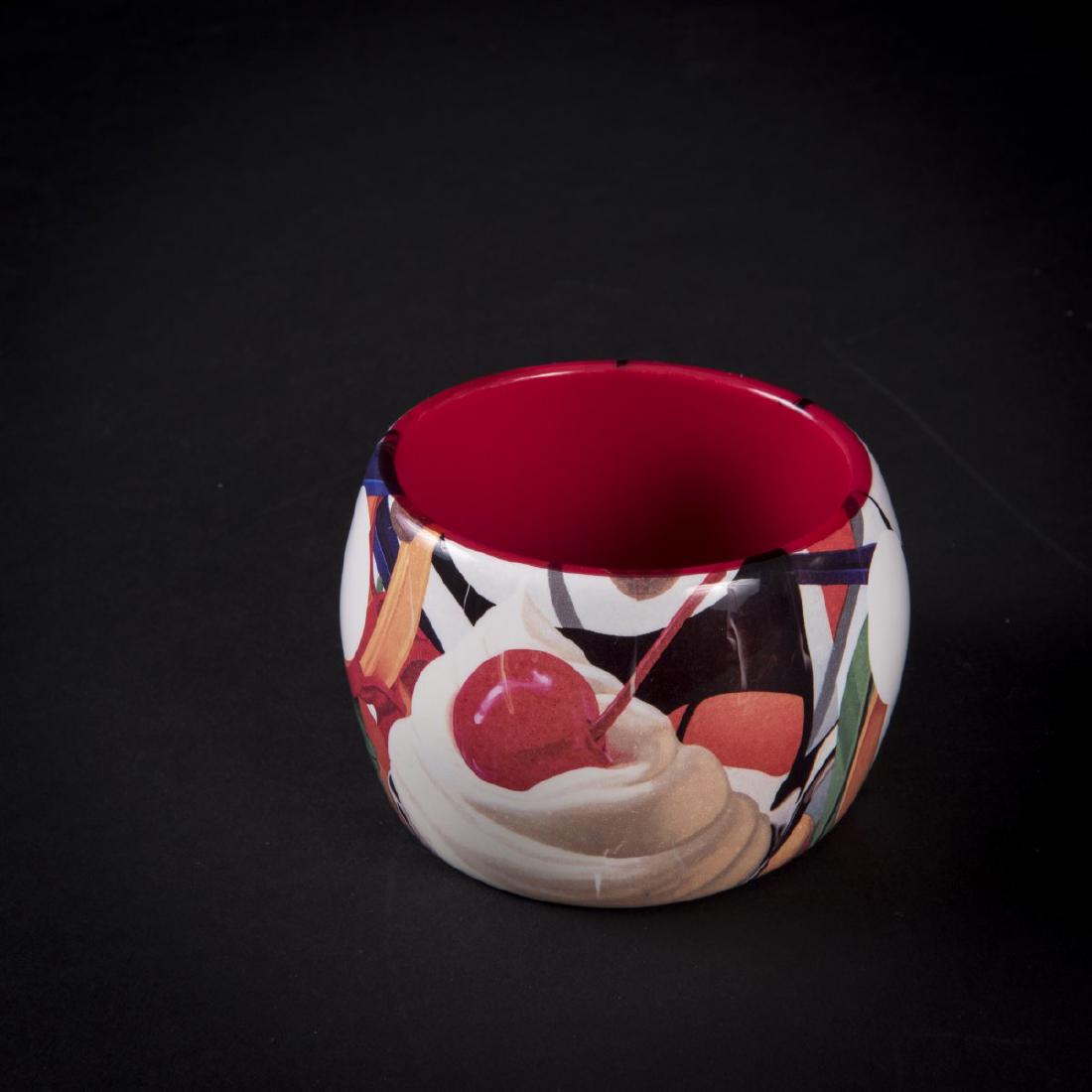 Jeff Koons, 'Loopy Rabbit Ice Cream Bangle': Jeff Koons, 'Loopy Rabbit Ice Cream Bangle', Jeff Koons (York, Pennsylvania 1955 - lives in New York) 'Loopy Rabbit Ice Cream Bangle' for Lisa Perry, 2012 Color offset print, red plastic. Diameter: ap