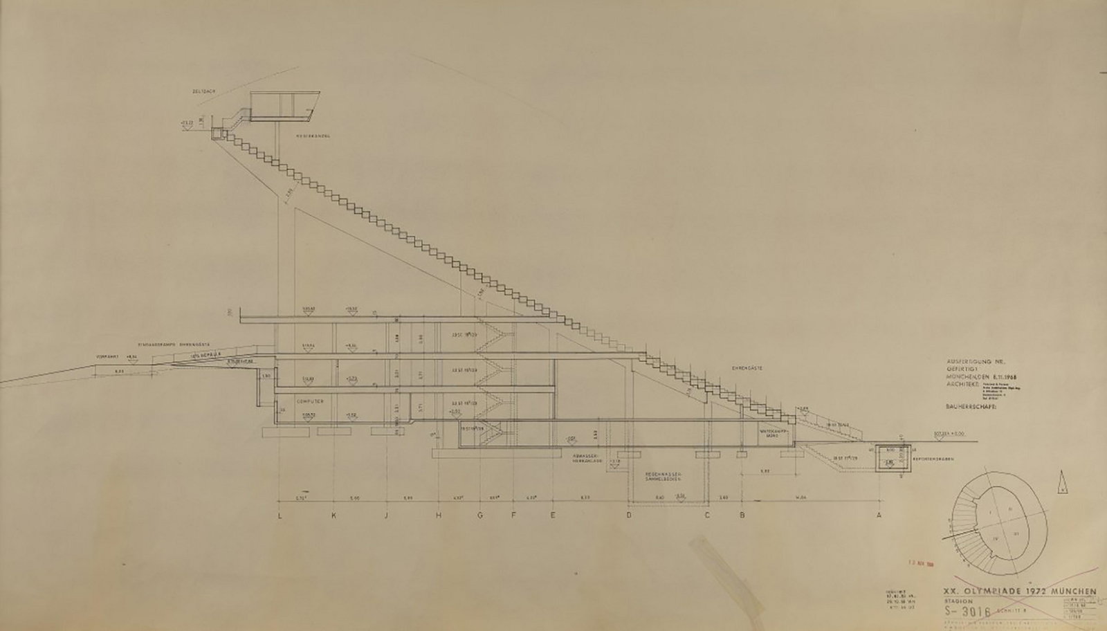 Behnisch & Partner , Architectural plans, 1968/69 (1 of 17)