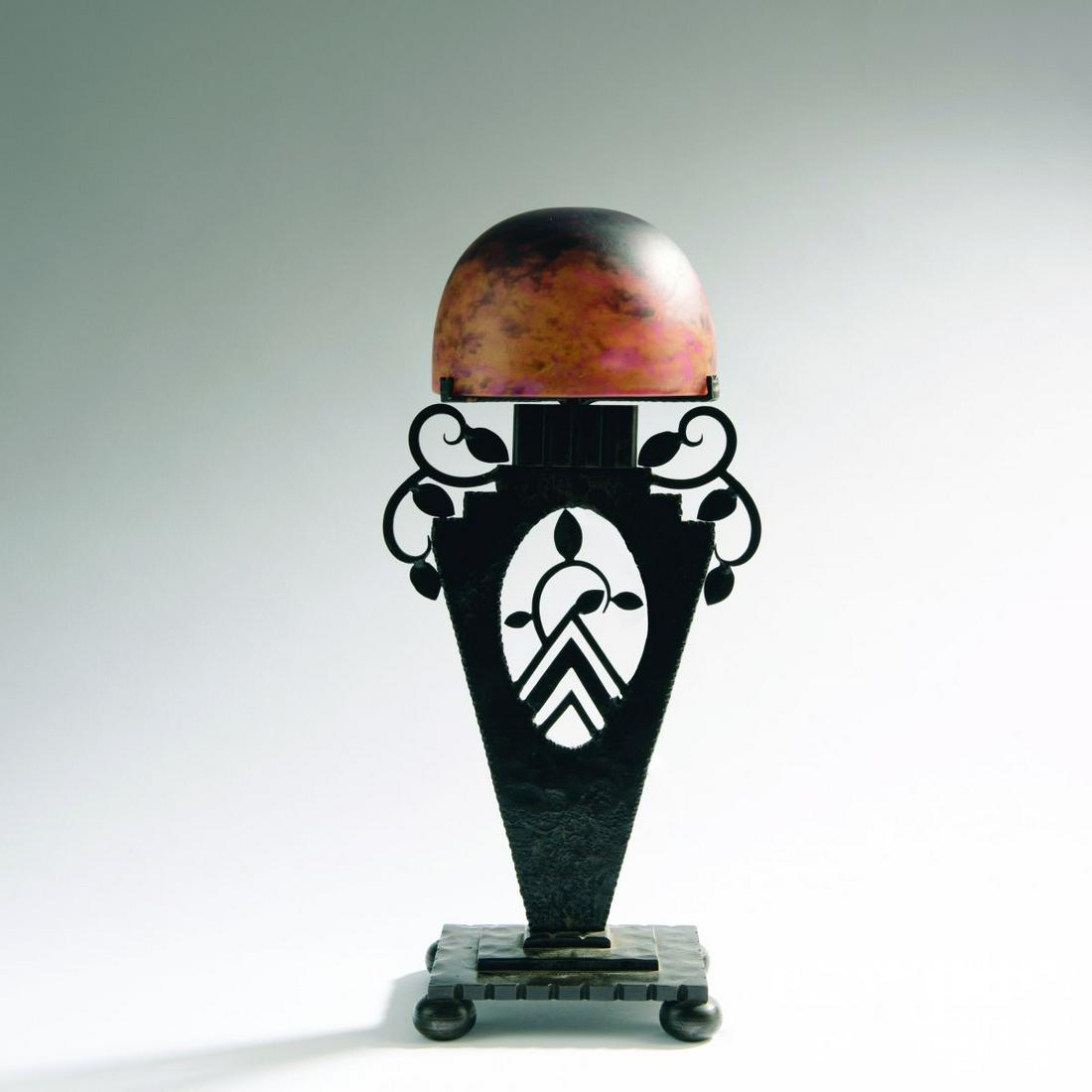 Daum Freres Nancy; Edgar Brandt, Table light, c. 1925 (1 of 2)