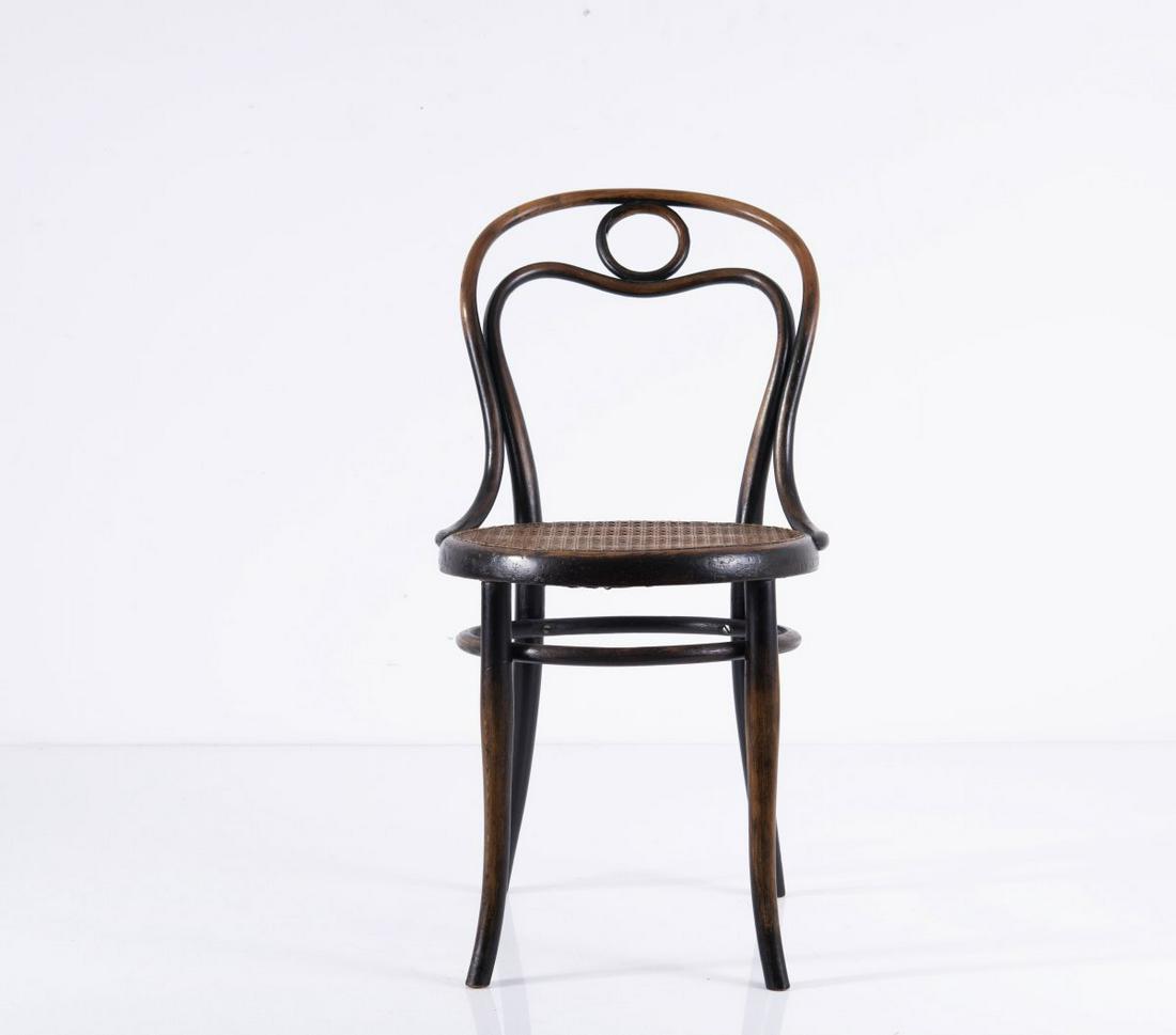 Michael Thonet, Chair '31', 1880: Michael Thonet, Chair '31', 1880, H. 84 x 55 x 44 cm. Made by Thonet, Vienna. Beech, ash, laminated, bent, lacquered black; cane work. Marked: Impressed mark THONET., Mang, Thonet Bugholzmoebel. Von d