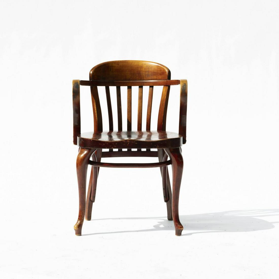 Adolf Loos, Armchair 'CafÃ© Capua - 519', 1913: Adolf Loos, Armchair 'CafÃ© Capua - 519', 1913, H. 82.5 x 53 x 57 cm. Made by Thonet, Vienna. Beech wood, beech plywood. Marked: Manufacturer's label., Ottillinger, Adolf Loos, Salzburg/Vienna 1994,