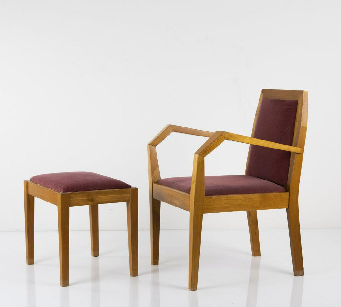 Felix Kayser, Anthroposophic armchair with footstool, (1 of 8)