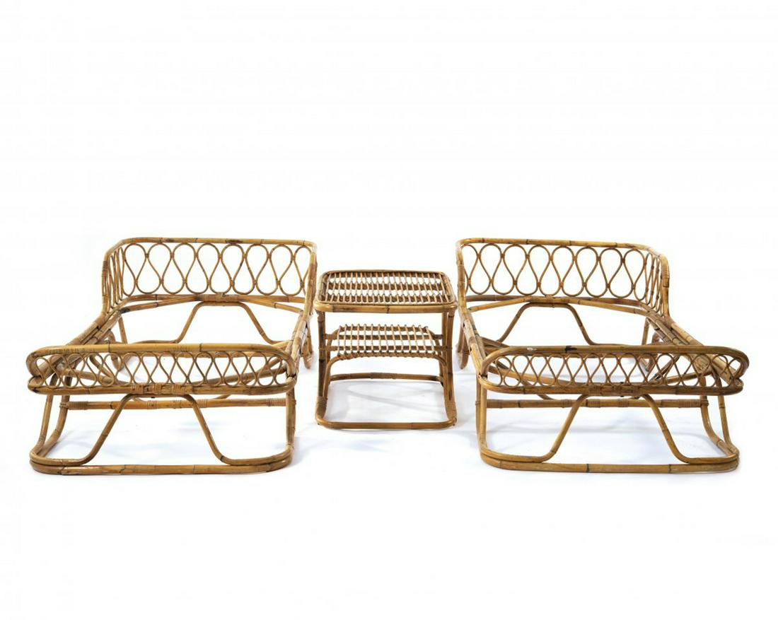 Vittorio Bonacina (attr.), 2 beds, night table, shelf, (1 of 7)