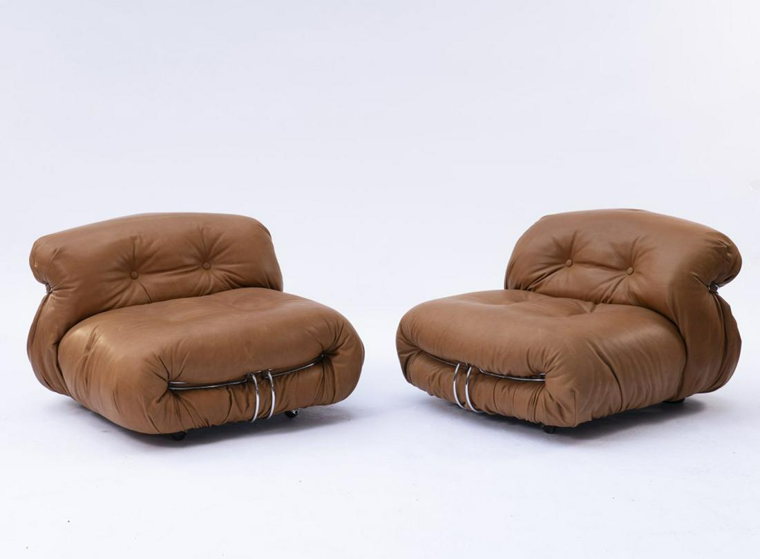 A. Scarpa; T. Scarpa, 2 'Soriana' armchairs, 1970 (1 of 7)