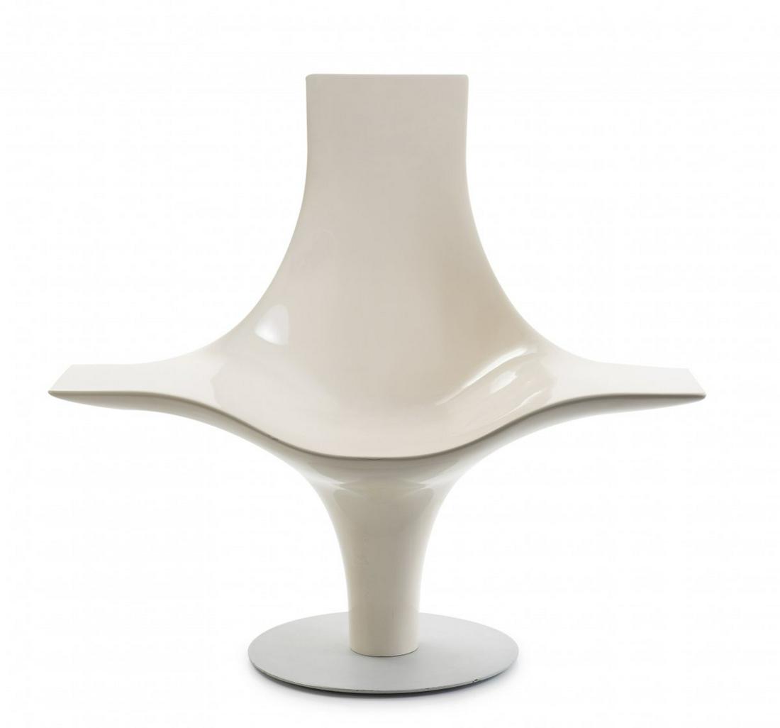 Lloyd Schwan, 'Statuette lounge chair', 1995: Lloyd Schwan, 'Statuette lounge chair', 1995, H. 101 x 106 x 54 cm. Made by Cappellini, Milan. Fiberglass, painted and polished, tubular metal, beechwood. Marked: Cappellini (embossed).,