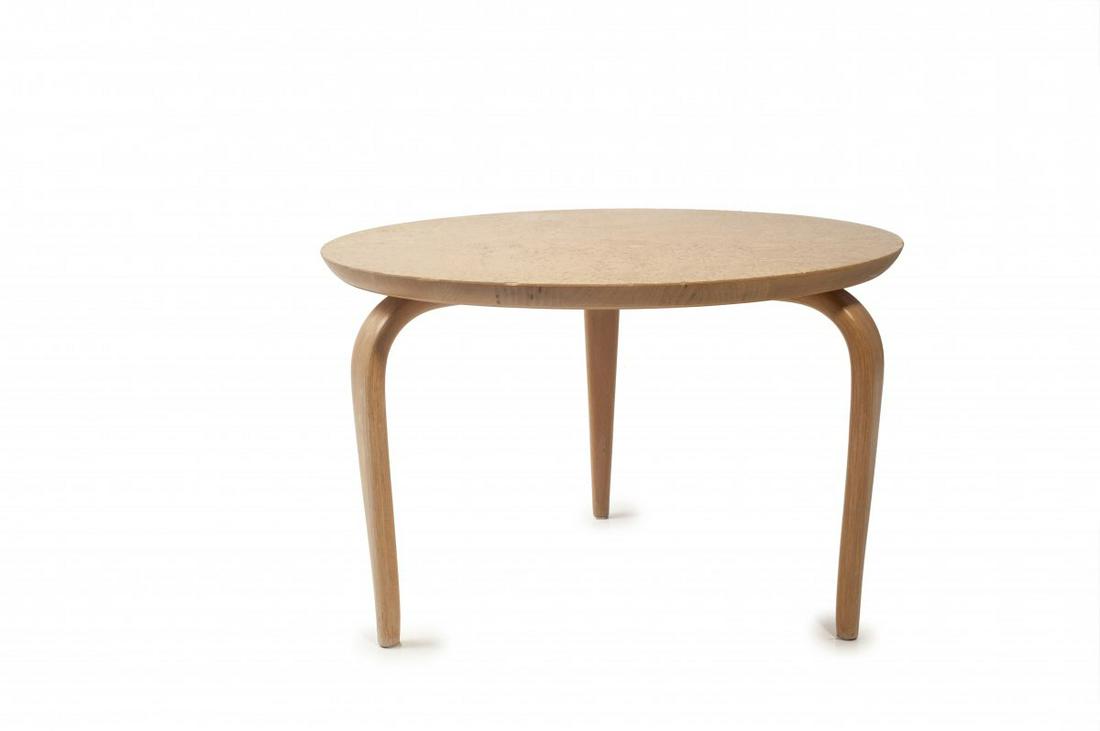 Bruno Mathsson, Side table 'Annika', 1936: Bruno Mathsson, Side table 'Annika', 1936, H. 29 cm, D. 45 cm. Made by DUX, Trelleborg. Birch, birch plywood. Marked: Bruno Mathsson by DUX (branding). , http://mathsson.se/en/annika-2