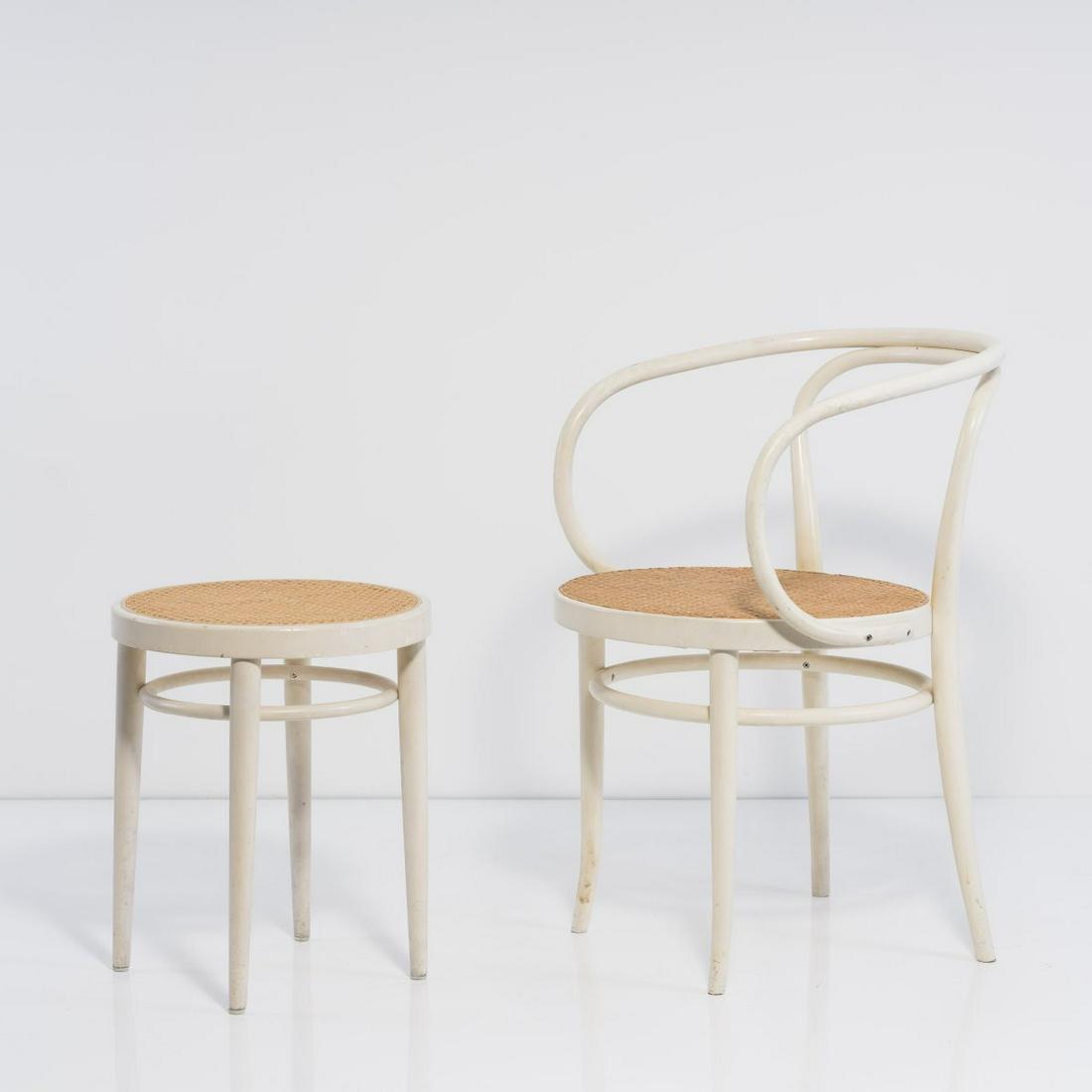Thonet, Frankenberg, Armchair '6009', 1900 and stool (1 of 6)