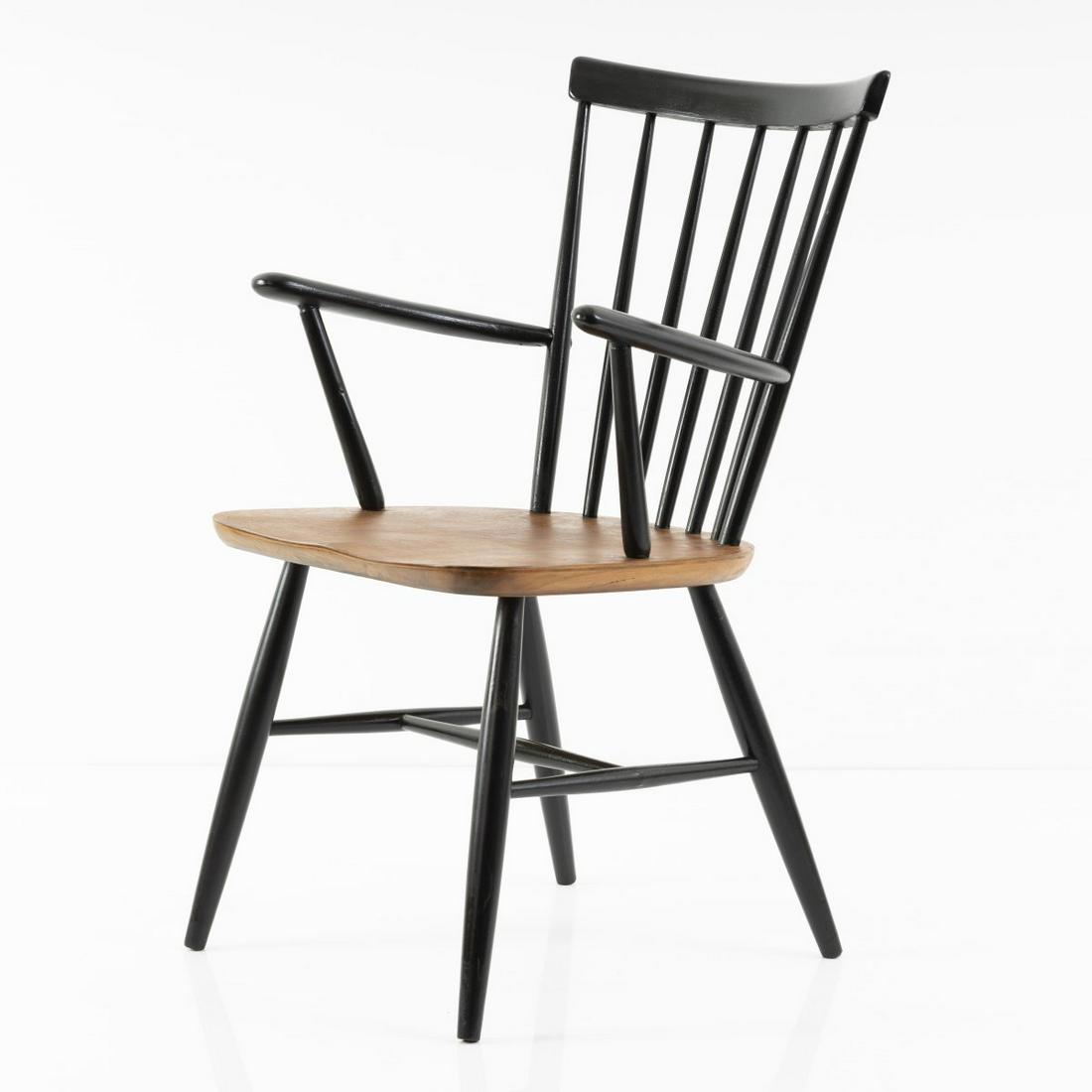 Roland Rainer (attributed), Armchair, c. 1955: Roland Rainer (attributed), Armchair, c. 1955, H. 87.5 x 56 x 55.5 cm. Made by A. & E. Pollak, Vienna (attributed). Wood, painted black, plywood with teak veneer. ,