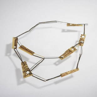 Annamaria Zanella, 'Circuiti' necklace, 2010: Annamaria Zanella, 'Circuiti' necklace, 2010, Silver, gold, plastic, steel, black pearls. 43 grams. L. c. 430 mm. Not signed.,