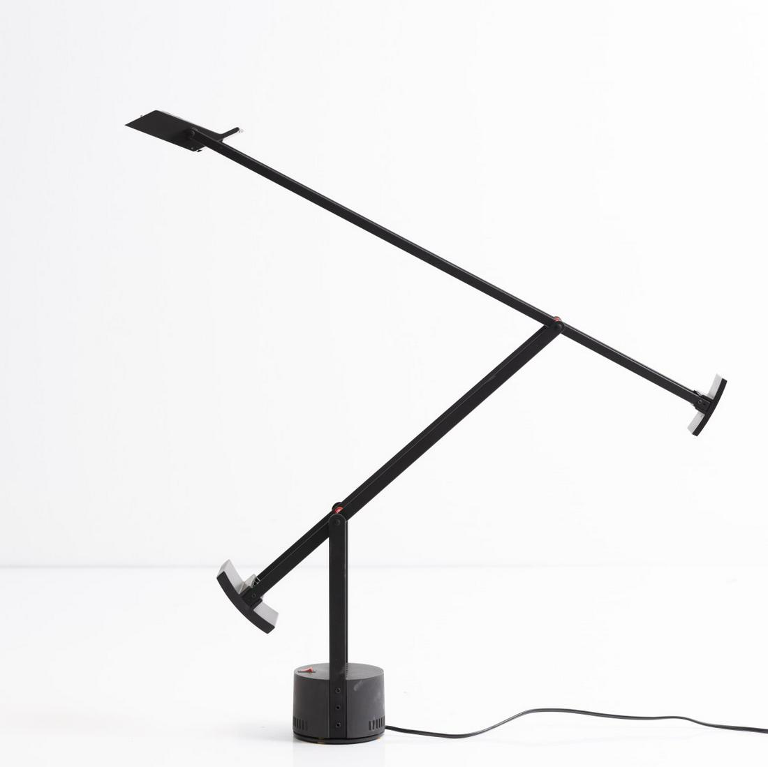 Richard Sapper, 'Tizio' table light, 1972: Richard Sapper, 'Tizio' table light, 1972, H. 116 cm (max.). Made by Artemide, Milan. Sheet metal, painted black, black and red plastic. Marked: Maker's mark. , Cat. Kunst die sich nützlich macht