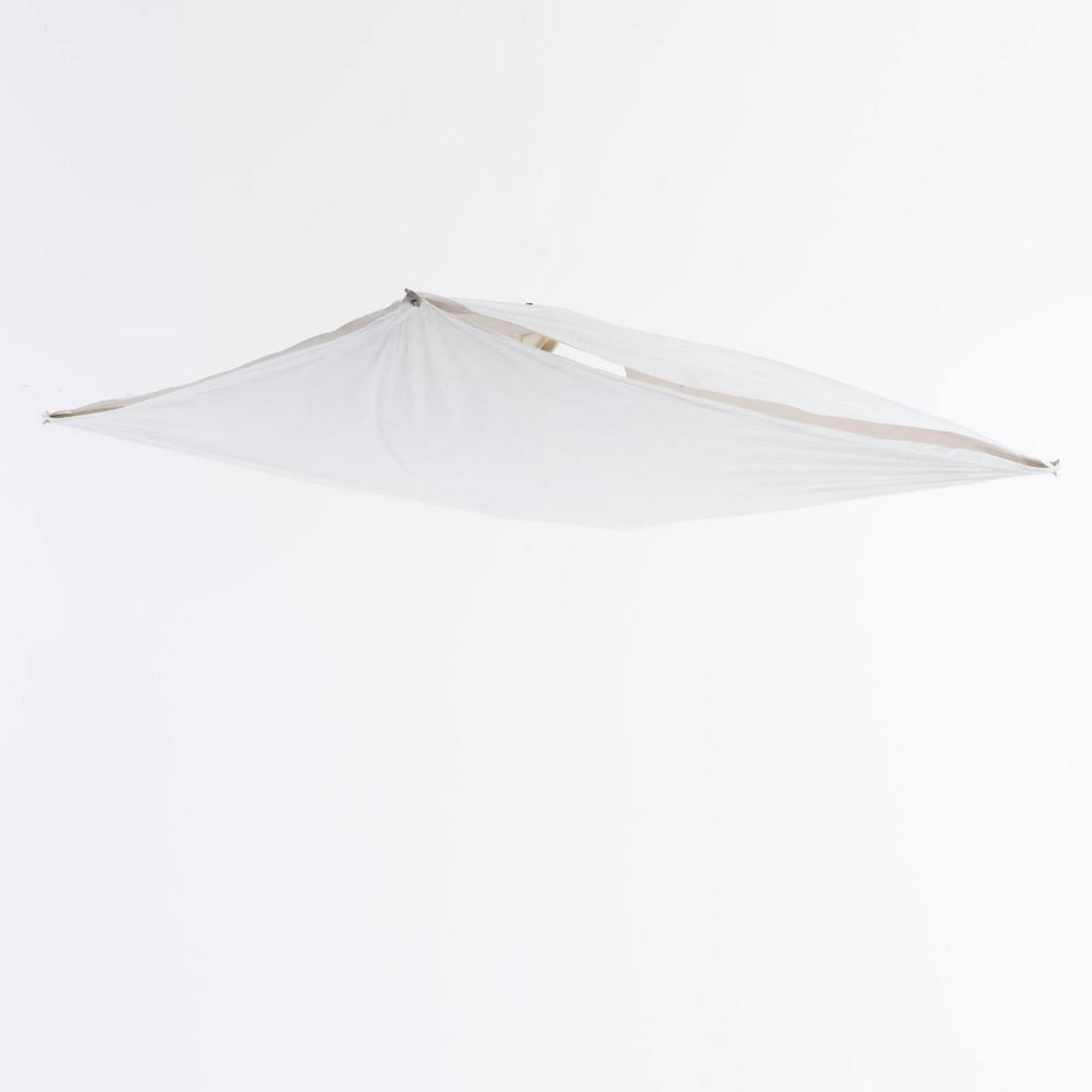 Tobia Scarpa, 'Ariette' ceiling light, 1973: Tobia Scarpa, 'Ariette' ceiling light, 1973, H. 21.5 x 80 x 80 cm. Made by Flos, Brescia. Sheet metal, painted white, white plastic, fibreglass rods, white fabric. Marked: Maker's mark. , Gramigna, Re