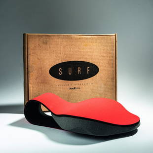 Ross Lovegrove; Stephen Peart, Backrest 'SURF', c. 2010: Ross Lovegrove; Stephen Peart, Backrest 'SURF', c. 2010, L. 75.5 x 31 cm. Made by Knoll International, New York. Neoprene, red textile, black plastic. Marked: Knoll Extra.,