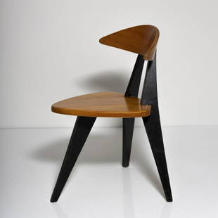 Walter Papst, Three-legged child's chair, 1954: Walter Papst, Three-legged child's chair, 1954, H. 67 x 43 x 48 cm. Made by Wilkhahn, Eimbeckhausen. Beechwood, partially painted black, clear varnish., Exh. cat. Fidgety Philip!, Vienna 2006, p.