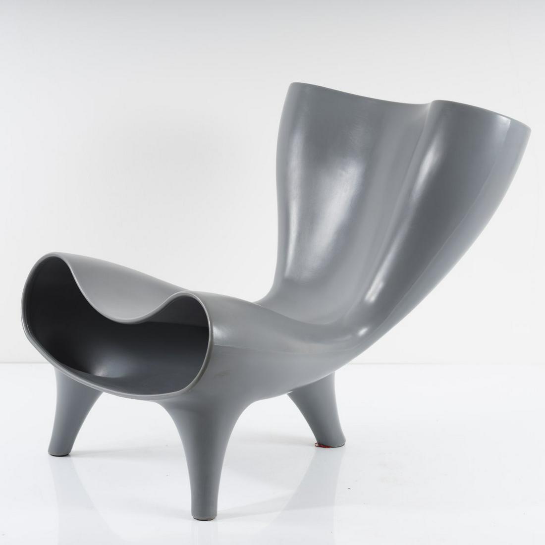 Marc Newson, 'Orgone lounge chair', 1993: Marc Newson, 'Orgone lounge chair', 1993, H. 84 x 77 x 103 cm. Made by Cappellini, Milan, 1999. Polyethylene, light grey. Marked: Date ring February 1999, manufacturer's information and number 77., Ra