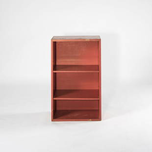 Peter Keler, Small shelf, 1930s: Peter Keler, Small shelf, 1930s, H. 80 x 49 x 30 cm. Wooden slats, painted red.,