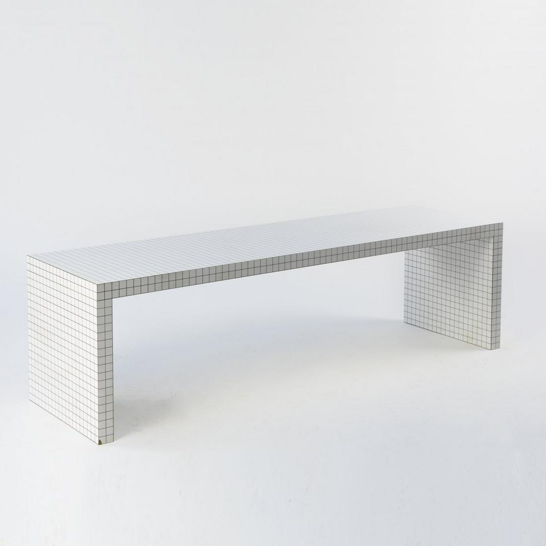 Superstudio; Piero Frassinelli; Alessandro Magris;: Superstudio; Piero Frassinelli; Alessandro Magris; Roberto Magris; Adolfo Natalini; Cristiano Toraldo di Francia, 'Quaderna' table, 1971, H. 60, x 210 x 60 cm. Made by Zanotta, Nova Milanese. Wood, wh