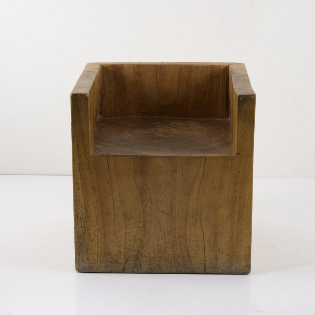 Mauro Mori, 'Cubica' chair, 1997: Mauro Mori, 'Cubica' chair, 1997, H. 62,5 x 57,5 x 55 cm. Made by Cappellini, Milan. Solid rain tree wood. Marked: Signature (branding).,