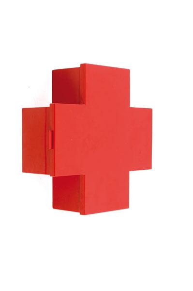 Thomas Eriksson. 'Progetto 9208' medecine cabinet,: Thomas Eriksson. 'Progetto 9208' medecine cabinet, designed in 1992. H. 44 x 45 x 15 cm. Made by Cappellini, Milan. Sheet steel, enamelled red. Marked: Maker's label. Littérature: Skandinavisches Des