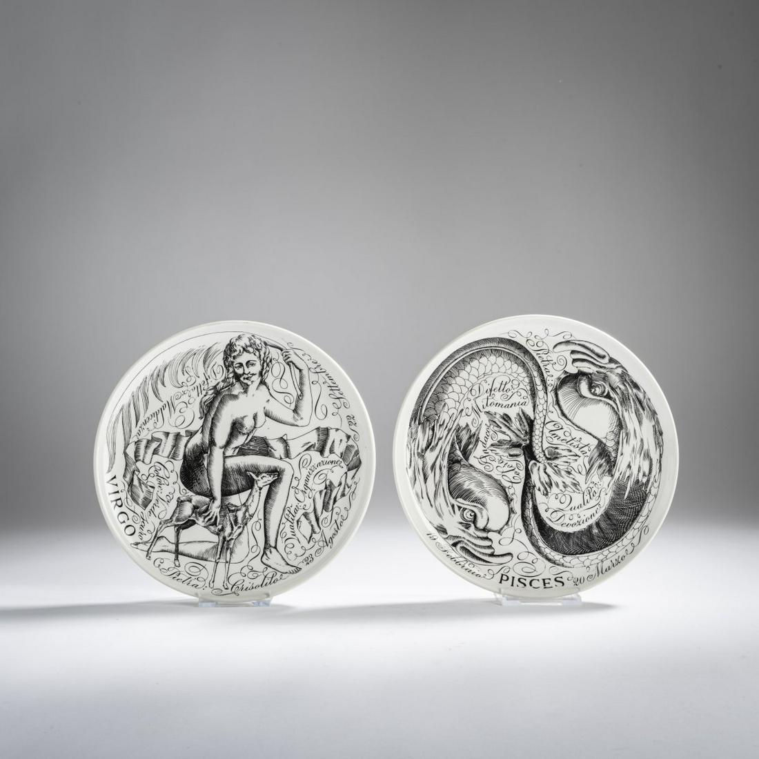 Piero Fornasetti, 2 'Zodiaci' plates, 1970s (1 of 4)