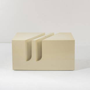 Marco Zanuso, TV stand, 1974: Marco Zanuso, TV stand, 1974, H. 35.5 x 69.5 x 35 cm. Made by Bilumen, Milan. Plastic, white. Marked: manufacturer's stamp.,