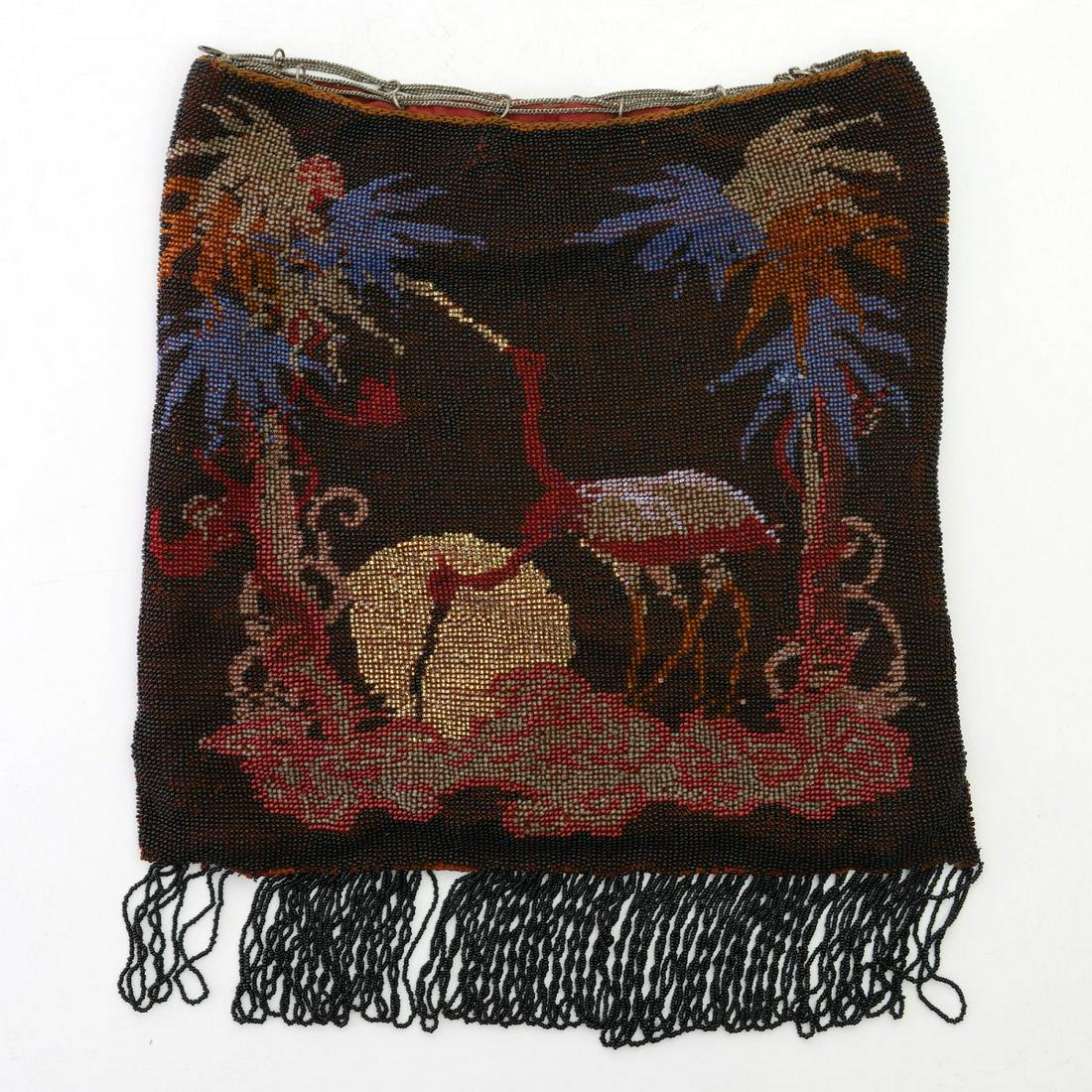 Large pouche with an oriental scene, c. 1900 (1 of 2)