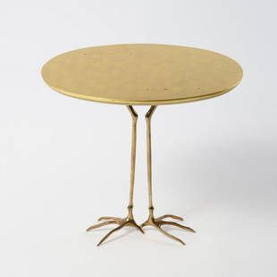Meret Oppenheim, 'Traccia' side table, 1971: Meret Oppenheim, 'Traccia' side table, 1971, H. 64 x 68 x 53 cm. Made by Simon Gavina, Milan. Cast bronze, gilded wood. , Vercelloni, Das Abenteuer des Design: Gavina, Milan 1987, no. 125; Cat. Ultram