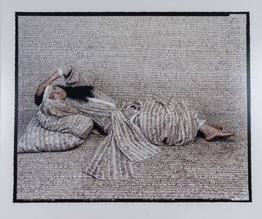 Lalla Essaydi (1956 Marrakech - lives in New York: Lalla Essaydi (1956 Marrakech - lives in New York City), 'Les Femmes du Maroc #16', 2006, Chromogenic print, mounted on Alu-Dibond. 83.7 x 101.5 cm. Signed on the reverse on an adhesive label: Lalla E