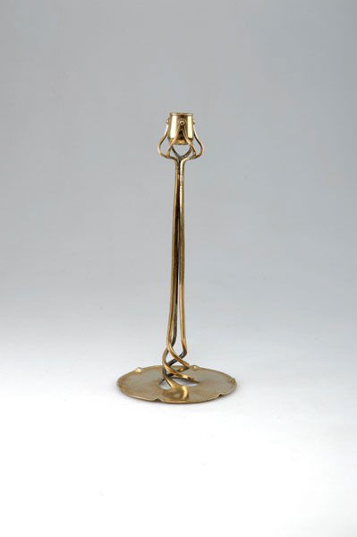 Richard Mueller, Dresden: Richard Mueller. Candlestick, 1900-01. H. 31.6 cm. Made by K. M. Seifert, Dresden. Brass.