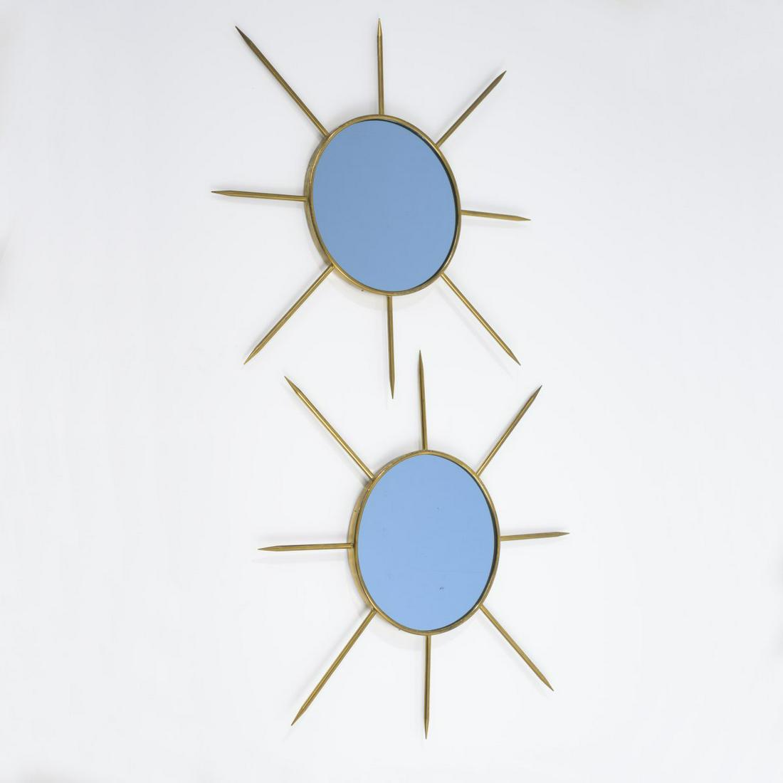 Italy, 2 'Sun' wall mirrors, 1950s (1 of 4)
