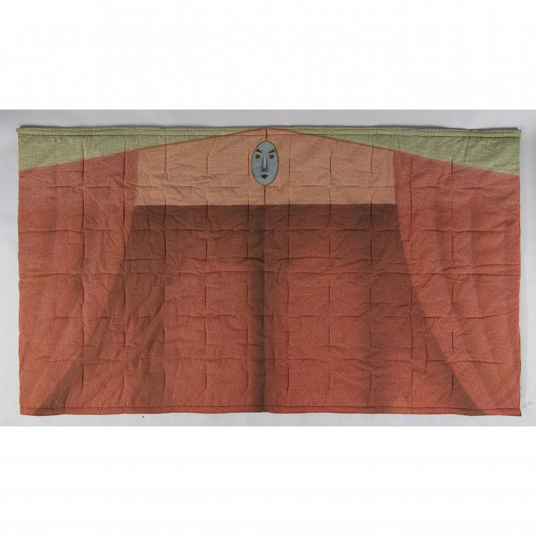 Alessandro Mendini, 'Teatrino' tapestry, c. 1993: Alessandro Mendini, 'Teatrino' tapestry, c. 1993, 265 x 155 cm. Made by Interflex, Missinto, 1996. Printed cotton, multicolored. Marked: manufacturer's patch.,