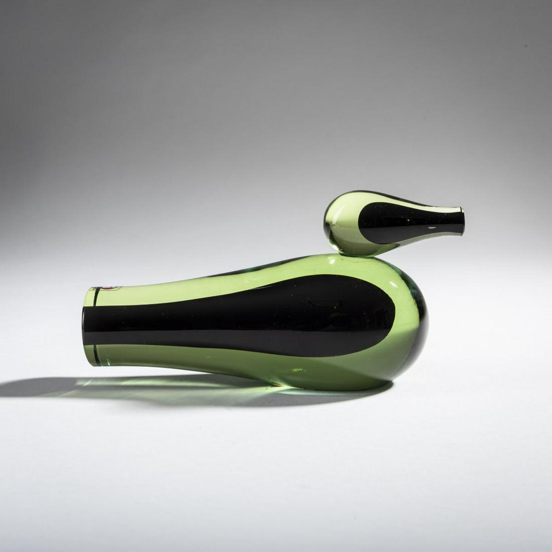 Giorgio Vigna, 'Contrasti', 2009: Giorgio Vigna, 'Contrasti', 2009, H. 9 x 17.5 x 9.5 cm. Giorgio Vigna for Iittala, Kalvola. Cased glass, deep purple, grass green. Marked: manufacturer's name, artist's signature (sandblasted).,