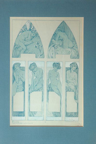 Alphonse Mucha (1860 - 1939), Paris. Documents decorati: Alphonse Mucha (1860 - 1939), Paris. Documents decoratifs folio 22, circa1902. From a collection of 72 folios for the Librairie centrale des Beaux-Arts 1902. 36.9 x 26.3 cm (depiction). Lithograph on