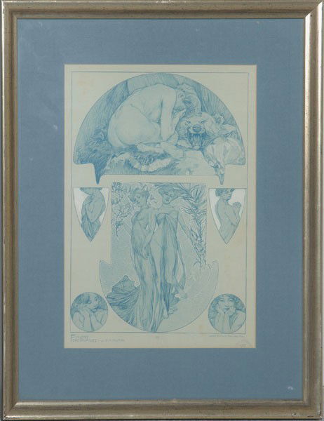 Alphonse Mucha (1860 - 1939), Paris. Documents decorati: Alphonse Mucha (1860 - 1939), Paris. Documents decoratifs folio 18, circa1902. From a collection of 72 folios for the Librairie centrale des Beaux-Arts 1902. 36.9 x 26.3 cm (depiction). Lithograph on