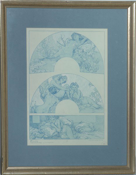 Alphonse Mucha (1860 - 1939), Paris. Documents decorati: Alphonse Mucha (1860 - 1939), Paris. Documents decoratifs folio 10, circa1902. From a collection of 72 folios for the Librairie centrale des Beaux-Arts 1902. 36.9 x 26.3 cm (depiction). Lithograph on 