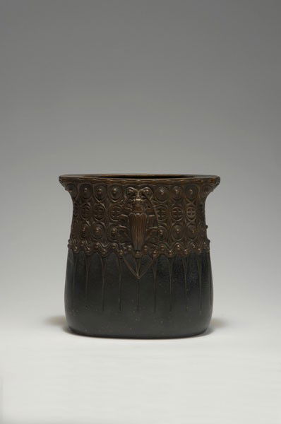 Gustav Gurschner, Vienna. Vase with beetle, circa: Gustav Gurschner, Vienna. Vase with beetle, circa 1908. H. 18.4 cm. Bronze, dark-brown patina, celtic motives and beetle. Marked: GURSCHNCER, 136.
