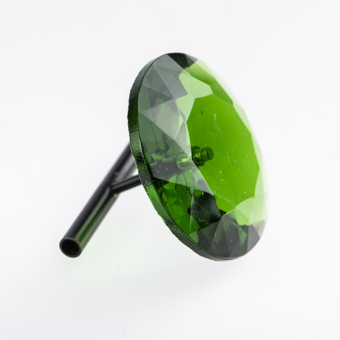 Herman Hermsen (1953 Nijmegen - lives in Osterbeek), 'Glass Ring', 1986, Brass, chrome-plated black, (1 of 3)