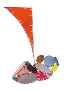 Stefan Wieland: Stefan Wieland. Unicum 'MIINTEANTA Z' illuminating object, designed and made in 2010. H. 173 x 100 x 65 cm. Polychromatic acrylic glass, metal, spray colour.