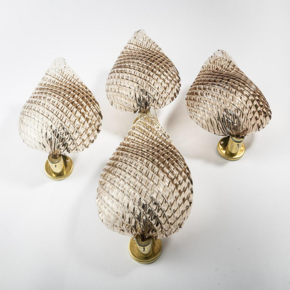 Barovier & Toso, Murano, 4 'Costolato' sconces, 1940s (1 of 2)