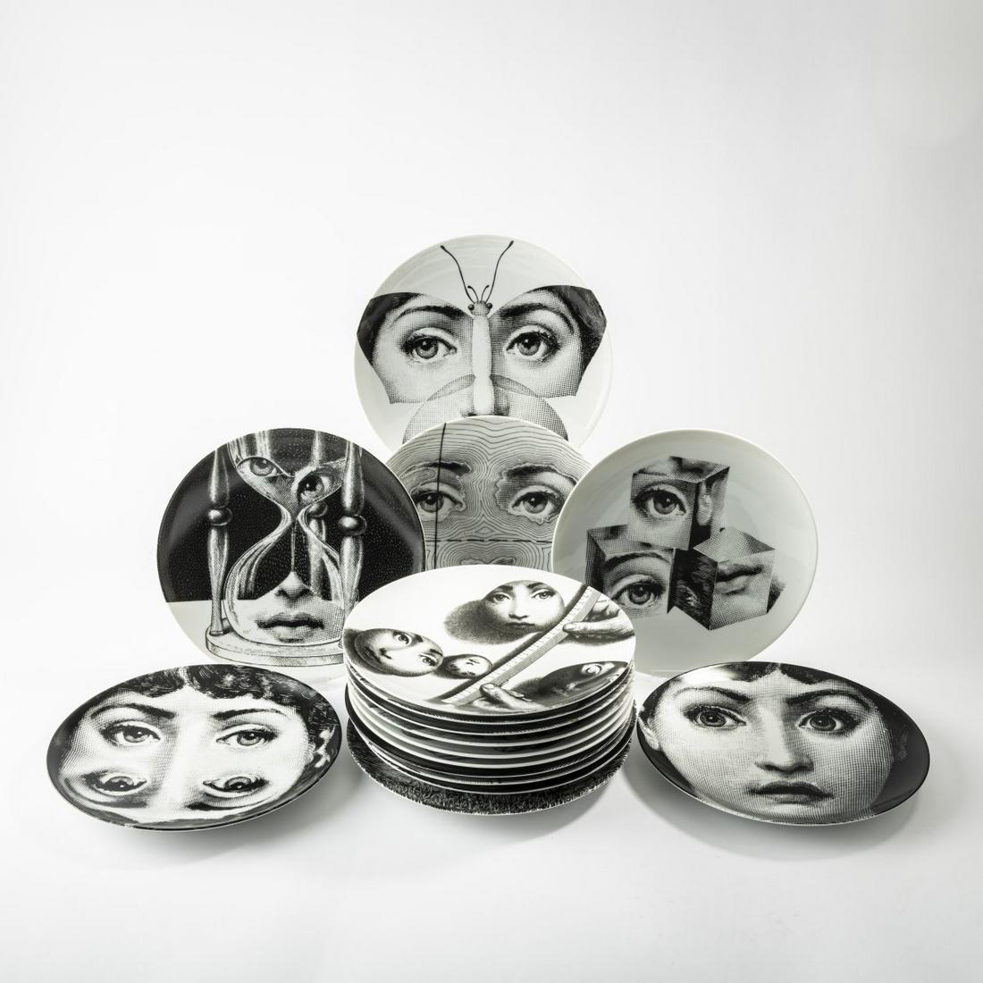 Piero Fornasetti, 16 'Tema e Variazioni' plates, 1950-80s (1 of 4)