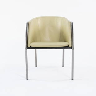 Ginbande; Achim Heine; Uwe Fischer, Armchair 'SM1', 1989: Ginbande; Achim Heine; Uwe Fischer, Armchair 'SM1', 1989, H. 73 x 57 x 84 cm. Made by Sawaya & Moroni, Milan. Wooden construction with oak veneer, stained dark brown, square metal tube, dark chrom