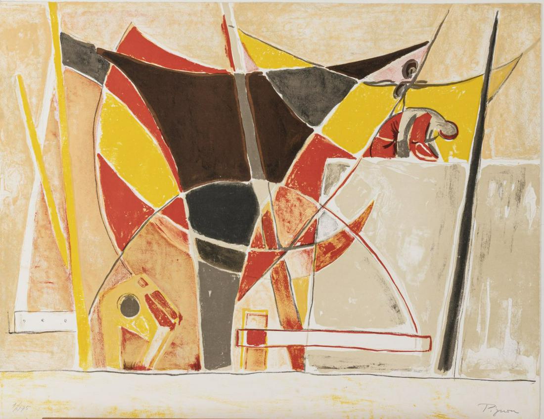 Édouard Pignon (1903 Bully-les-Mines - 1993 La Couture-Boussey), 'Voilier au port', 1955 (1 of 3)