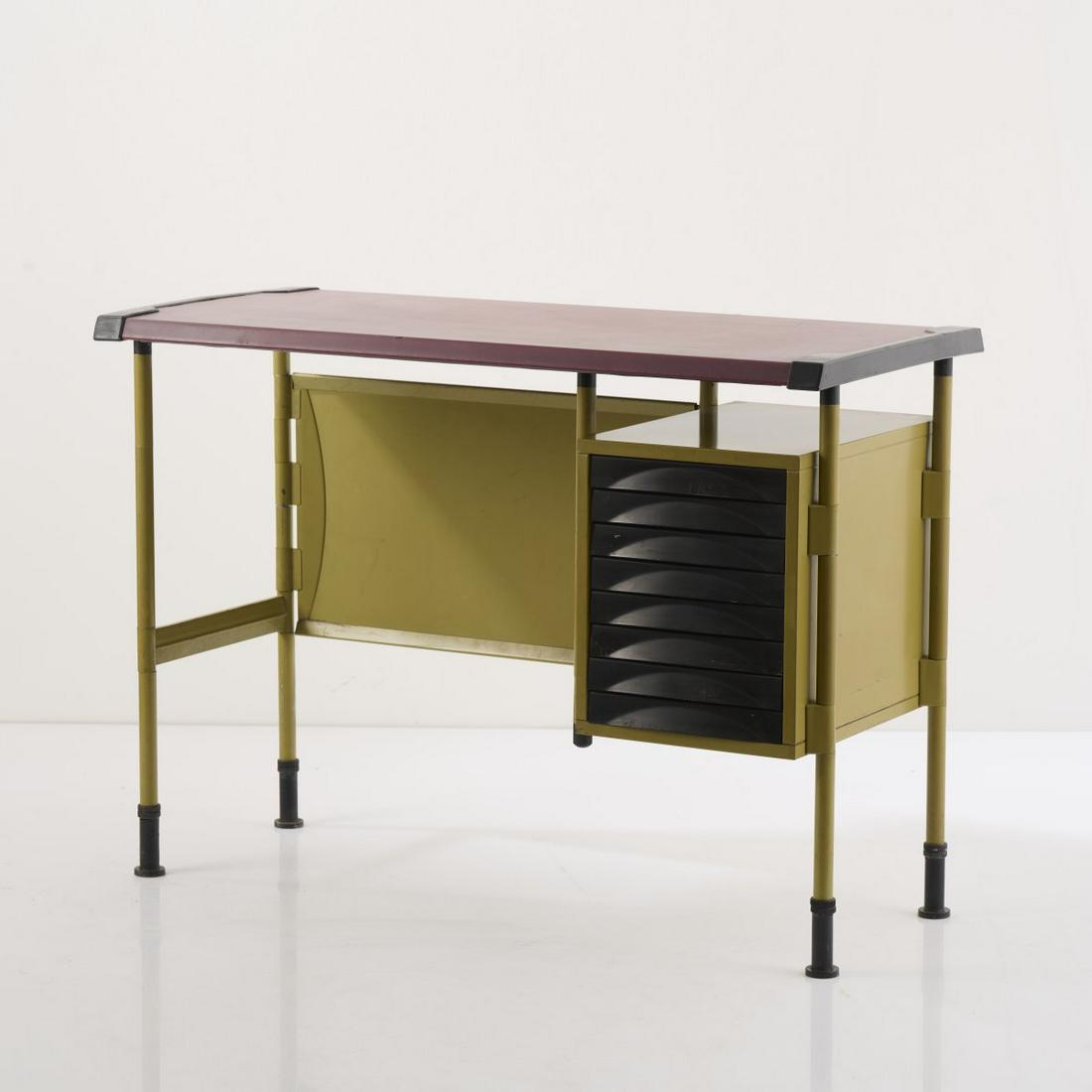 Studio B.B.P.R.; G.L. Banfi; L.B. Belgiojoso; E. Peresutti; E.N. Rogers, 'Spazio' typewriter desk, (1 of 6)