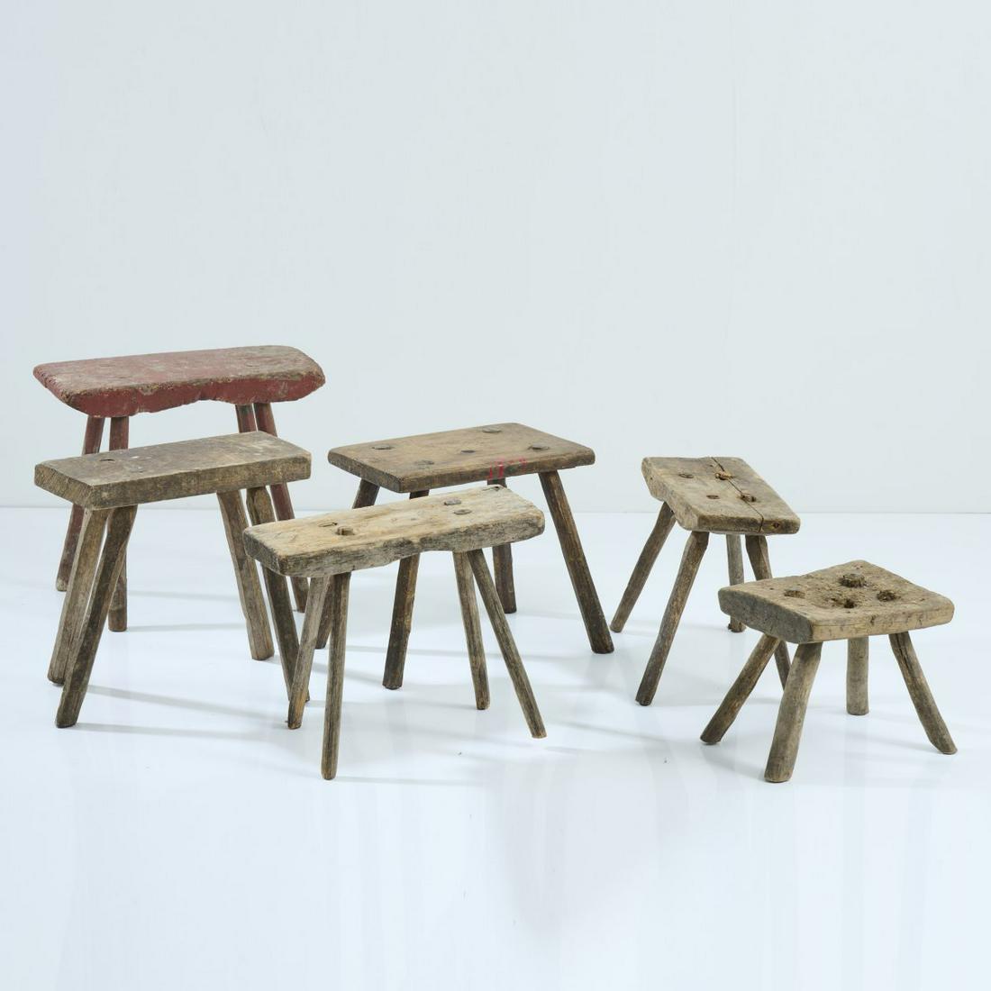 Sweden, Six wooden stools, c. 1900 (1 of 8)