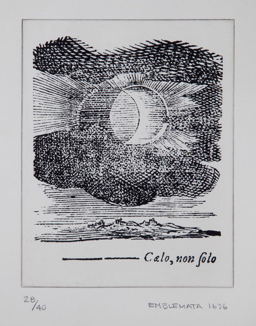 'Penzance Eclipse', 1999: James Turrell. 'Penzance Eclipse', 1999. Heliogravure and aquatint on paper. 26.7 x 20.1 cm. Signed. Edition 28/49. Glass frame.