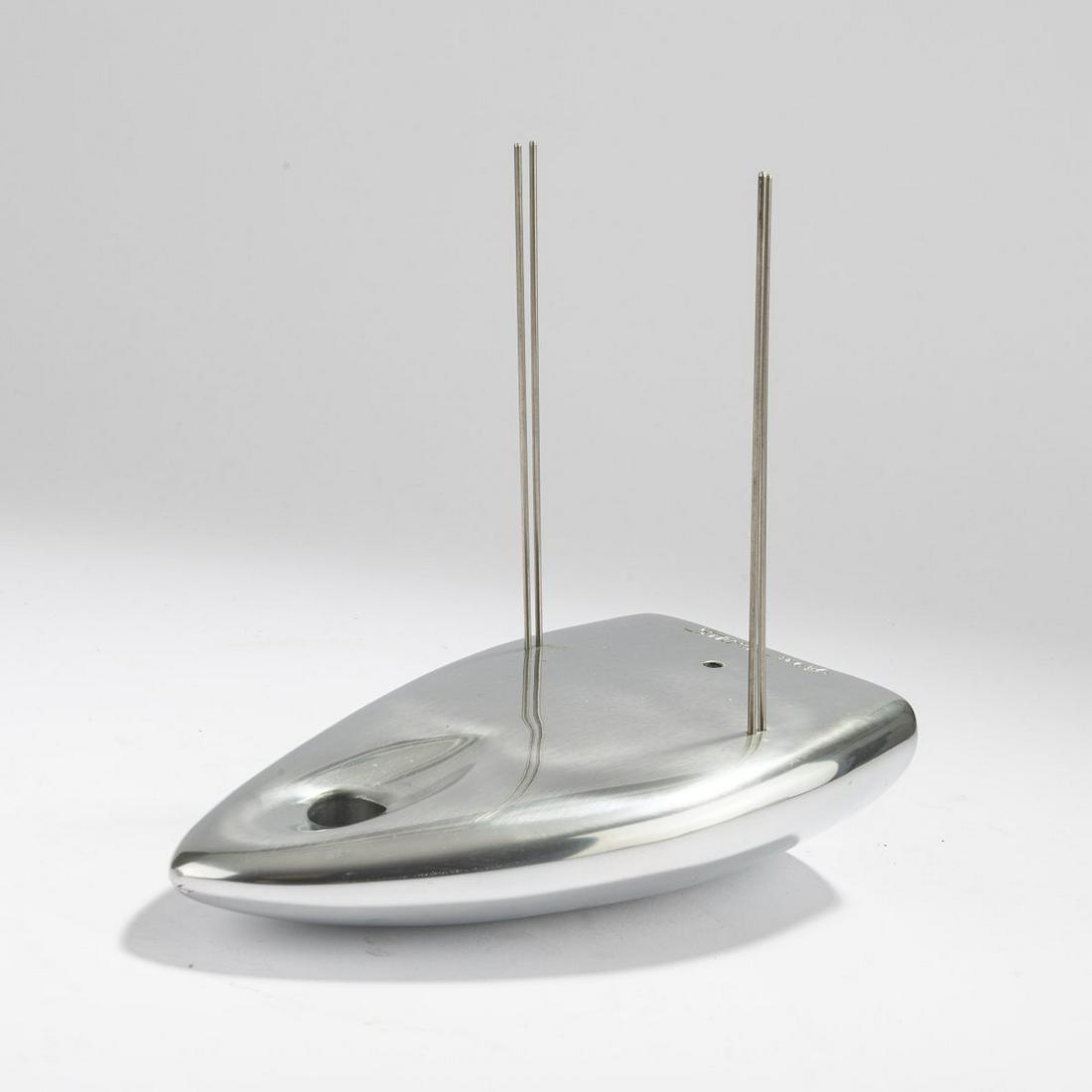 Philippe Starck, 'Joe Raspoutine' wall candle holder , 1987: Philippe Starck, 'Joe Raspoutine' wall candle holder , 1987, H. 19 x 20 x 13 cm. Made by O.W.O, Montfort-l'Amaury. Polished aluminum. Marked: manufacturer's stamp with facsimile signature., Philippi,