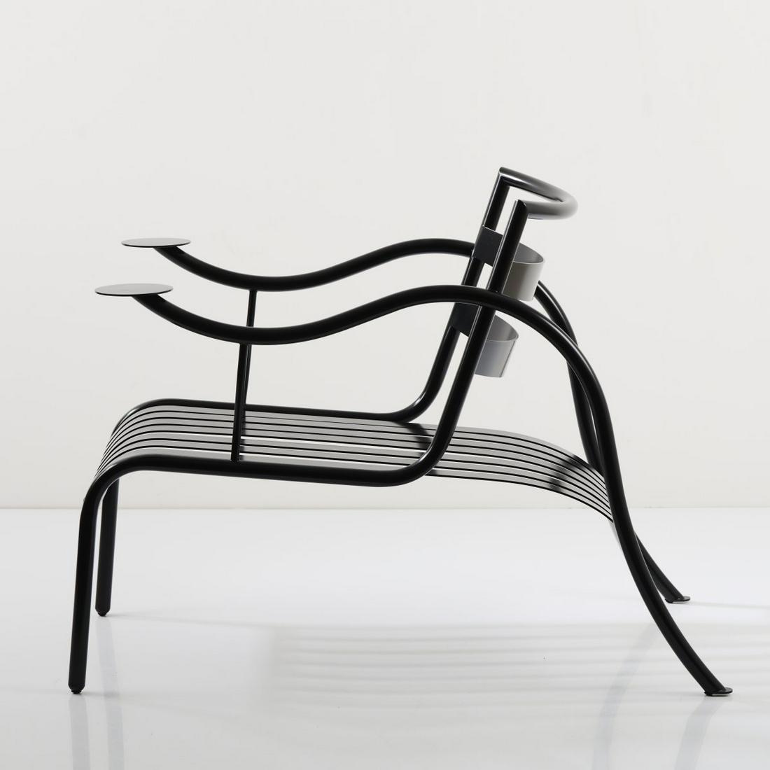 Jasper Morrison , 'Thinking Man's Chair', 1986: Jasper Morrison , 'Thinking Man's Chair', 1986, H. 68 x 64 x 95 cm. Made by Cappellini, Milan. Tubular metal, sheet metal, lacquered black., Williams, The Furniture Machine, London 2010, p. 44; Exh. c