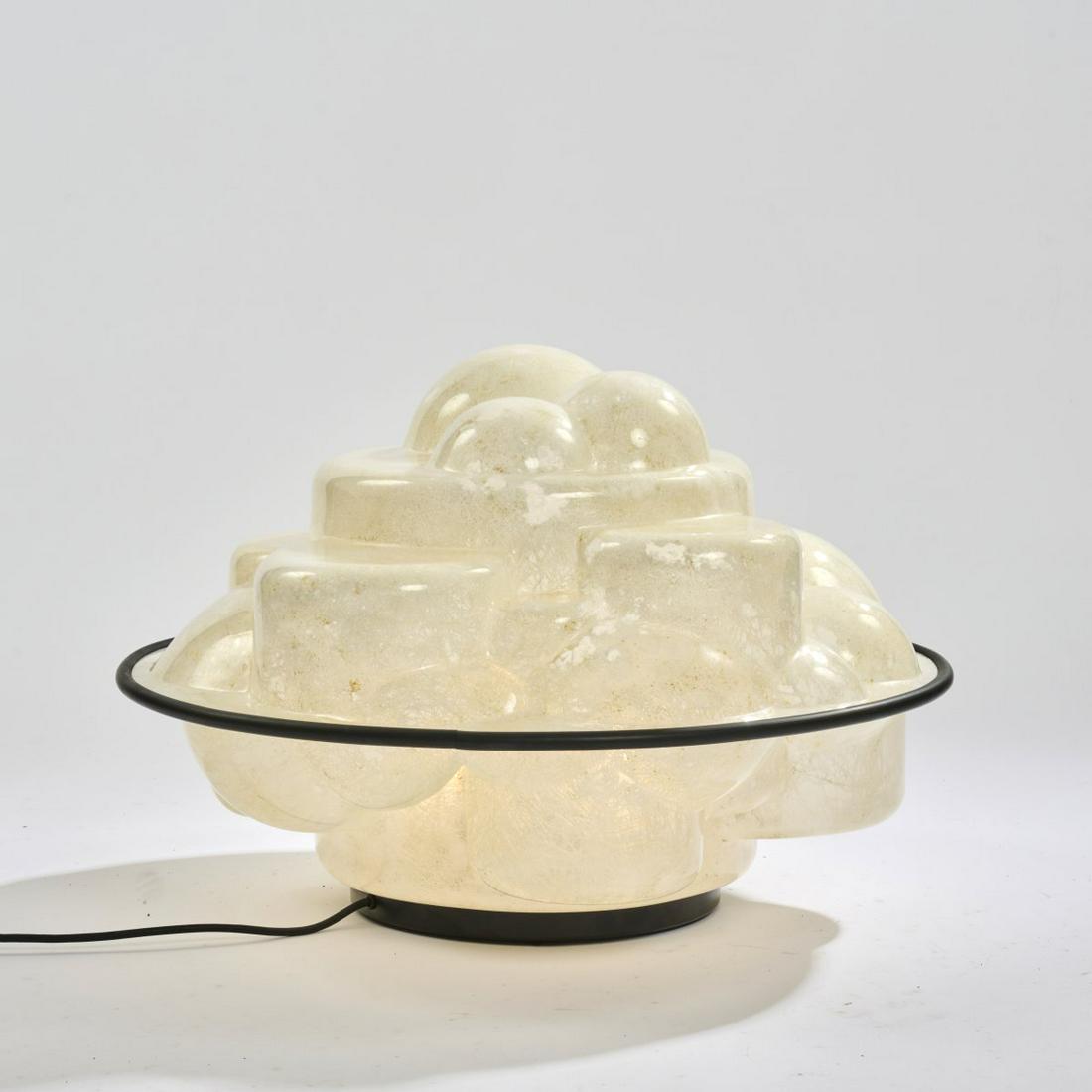 Sergio Asti, 'Profiterole Mod. 640' light object, 1968: Sergio Asti, 'Profiterole Mod. 640' light object, 1968, H. 40 cm, Ø 60 cm. Made by Martinelli Luce, Lucca. Fiberglass, black rubber ring, black plastic., Ferrari, Light, Turin 2002, No. 21.