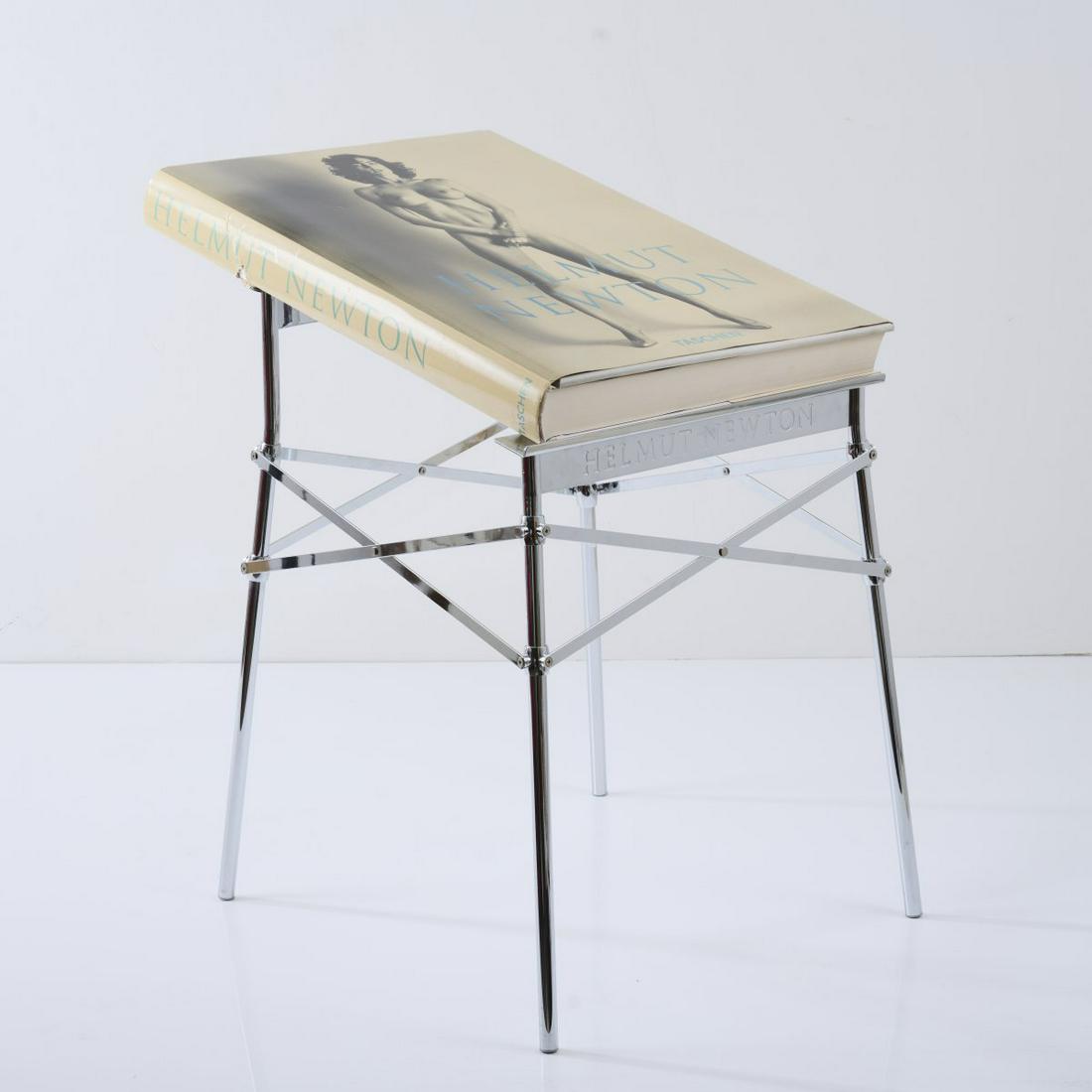 Helmut Newton; Philippe Starck, 'SUMO', 1999: Helmut Newton; Philippe Starck, 'SUMO', 1999, Installation: June Newton (Ed.): Helmut Newton, Taschen Verlag, Monte Carlo 1999 and original chrome stand. 70.0 x 50.0 x 7.6 cm (book), 75.5 x 56.0 x 59.