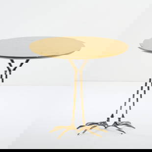 Meret Oppenheim, Side table 'Traccia', 1971: H. 64 x 67.5 x 52.5 cm. Made by Simon Gavina, Milan. Cast bronze, wood, gilded. Literature: Vercelloni, Das Abenteuer des Design: Gavina, Milan 1987, no. 125; Cat. Ultramobile simongavina, Milan nd,